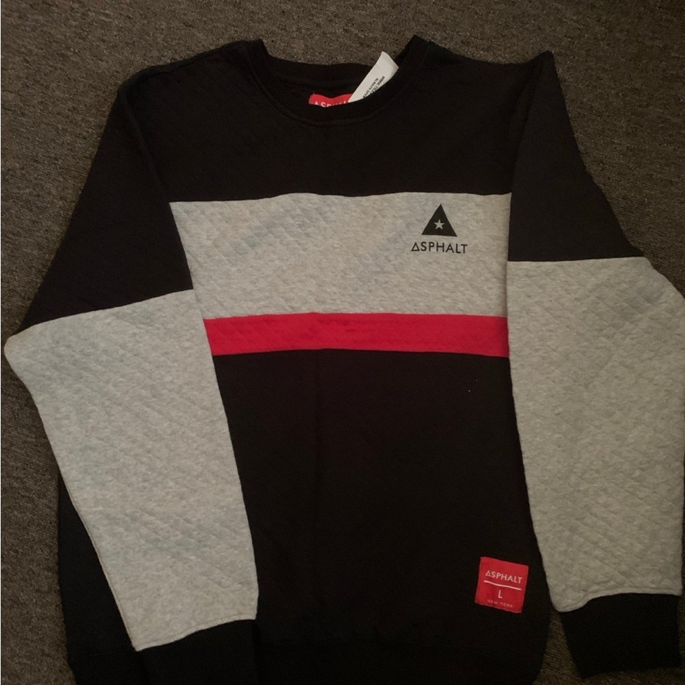 Asphalt Crewneck Sweater in Black and Gray
